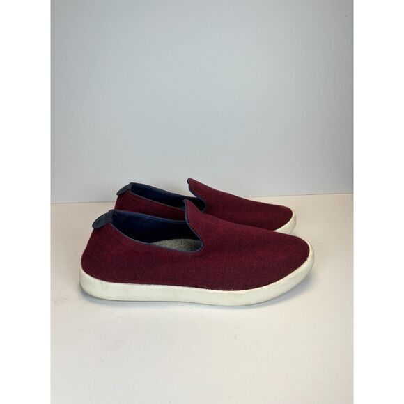 All Birds Men\'s Wool Loungers Size 11 Maroon Casual Slip On Shoes Round Toe EUC main image 4